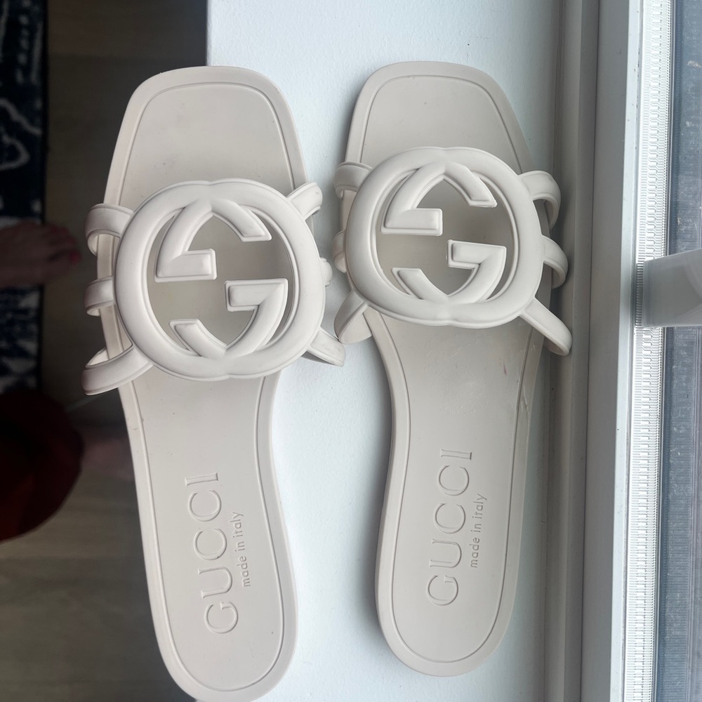 Gucci Women's Ivory Slide Sandals